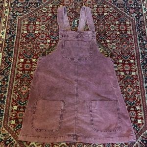BDG Maroon Corduroy Skirt Overalls